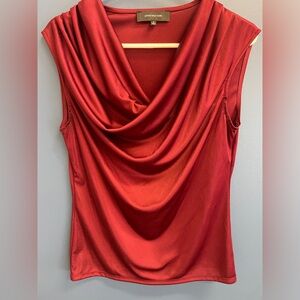 Women’s Jones New York Burnt Burgundy Dress Top Blouse Size Small